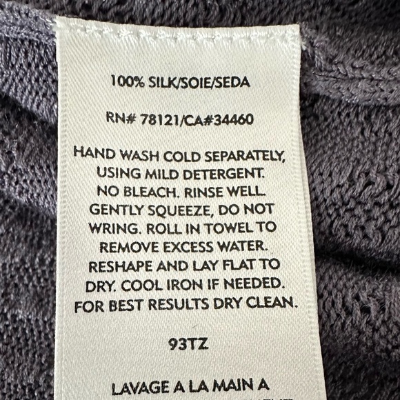 EILEEN FISHER SILK KNIT TEXTURED OPEN PURPLE CARDIGAN SIZE 1X - Picture 12 of 12